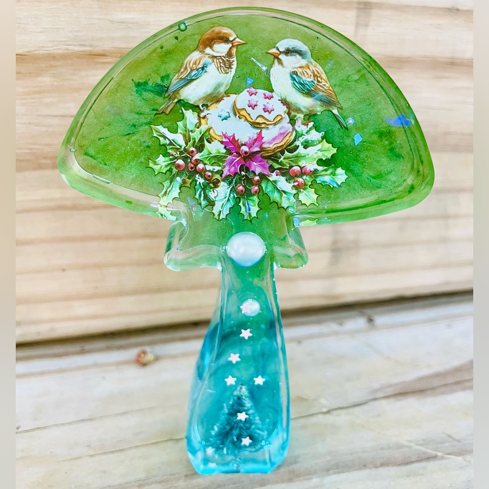 Handmade Bird Decor Mushroom